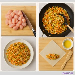 How to make crispy chicken spring rolls at home